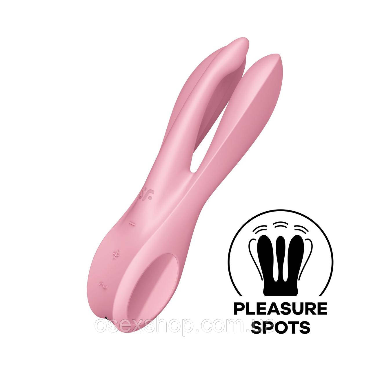 Кліторальний вібратор Satisfyer Threesome 1 Pink з трьома гнучкими пальчиками, фото 1
