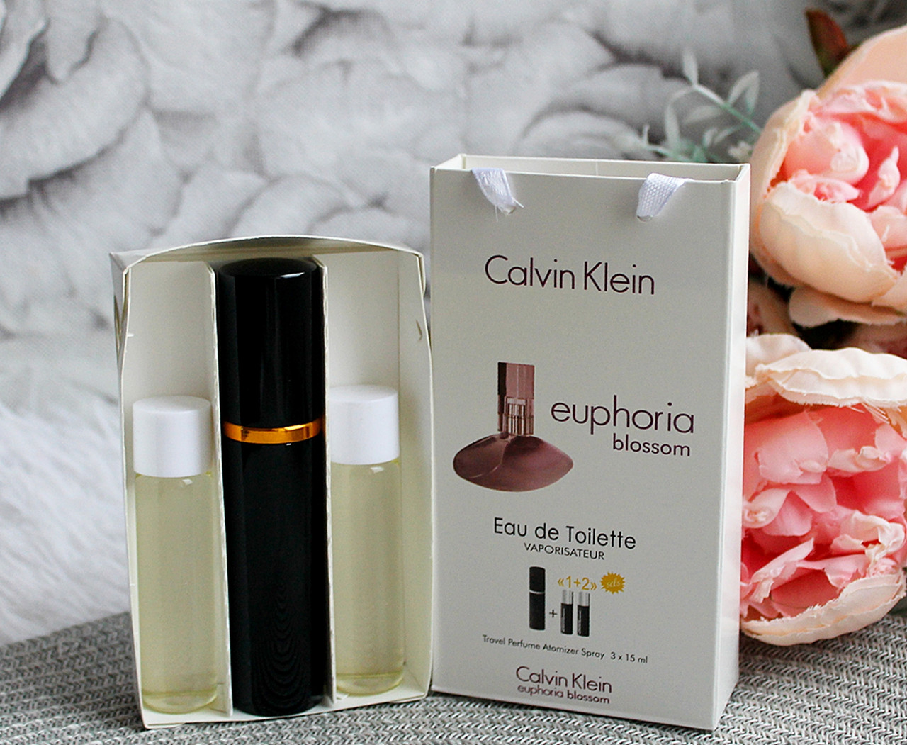 Міні-парфуми з феромонами жіночі Calvin Klein Euphoria Blossom 3х15 мл