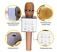 Беспроводной блютуз микрофон Q7 для домашнего караоке, блютуз колонка, плеер