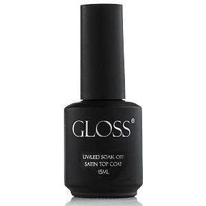 Топ матовий Gloss Satin Top Coat для гель-лаку, 15 мл