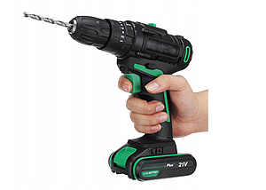 Акумуляторний шуруповерт Powertools Plus PL21-3 в кейсі, фото 6