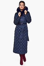Зимова синя куртка жіноча з потайними кишенями модель 31012, фото 2