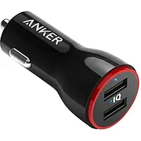 Автомобильный адаптер для телефона Anker PowerDrive 2 Black 24W 2xUSB V3 (A2310G11)