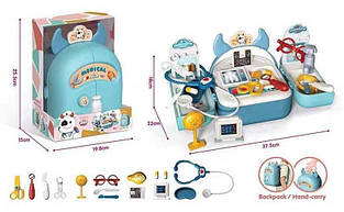 Дитячий ігровий набір лікаря у валізі 1302-2 "Корівка", 2в1, 15 аксесуарів