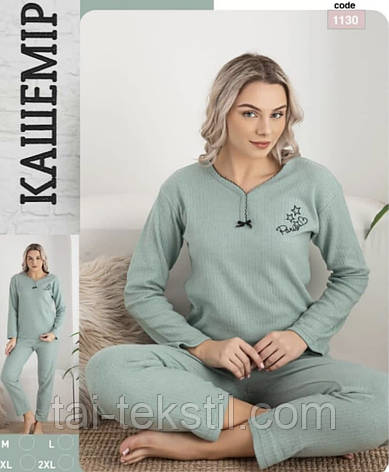 Піжама тепла жіночий м'який ІНТЕРЛОК-КАШЕМІР Туреччина M-L-XL-2XL, фото 2