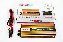 Перетворювач (інвертор) 12V-220 V 5 Core 2000 W gold