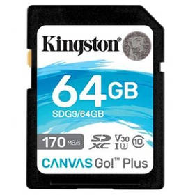 Картка пам'яті Kingston 64 GB SDXC class 10 UHS-I U3 Canvas Go Plus (SDG3/64GB)