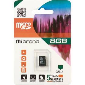 Картка пам'яті Mibrand 8GB microSD class 4 (MICDC4/8GB)