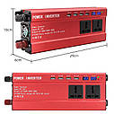 Автомобільний інвертор 12 V 220 V EAFC Power Inverter DC to AC 12 V to 220 V 2000 W max. 3 розетки, 4 USB, фото 10