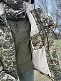 Комплект Бушлат на хутрі та штани SoftShell софтшелл. Зимовий костюм. Піксель ЗСУ. Розміри M-ХL, фото 8