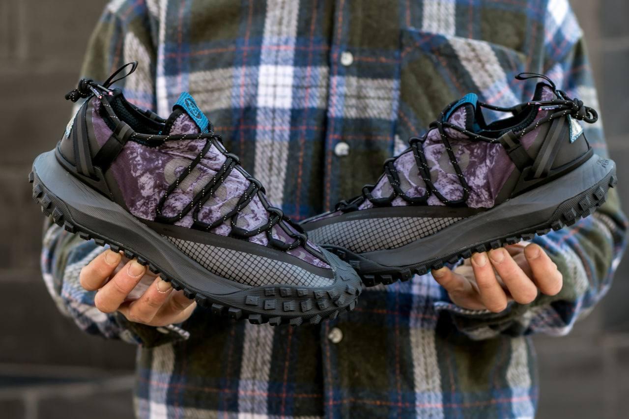 Зимові Чоловічі Кросівки Nike ACG Mountain Fly Low Black Violet / Найк АЦГ Моунтаїн Низькі Чорні з Фіолетовим