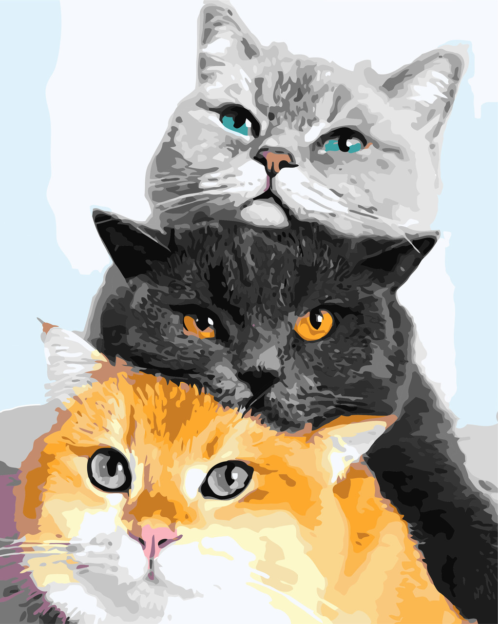 Картини за номерами 40×50 см Kontur. Котики-муркотики. DS0446