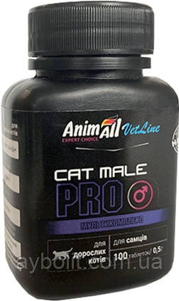 Вітамінна домішка AnimAll VetLine CAT MALE PRO для дорослих котів (самців) 0.5 г х 100 т. (4820150205539)