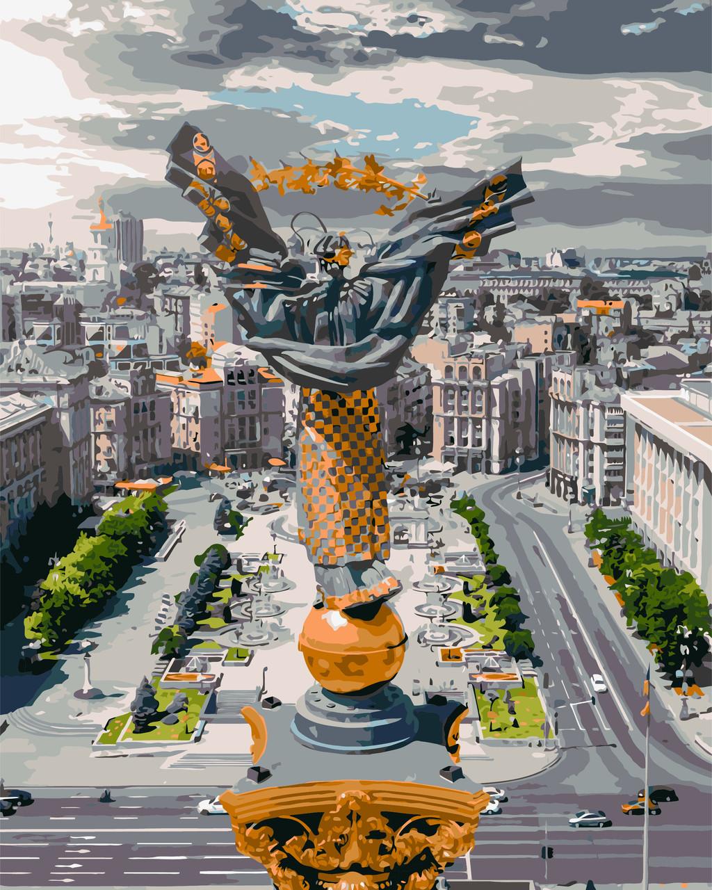 Картини за номерами 40×50. Рідний Київ. Майдан Незалежності