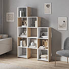 Вертикальний книжковий стелаж сходів у вітальню Дизайнерська полиця на 11 осередків для книг та квітів з ДСП, фото 6