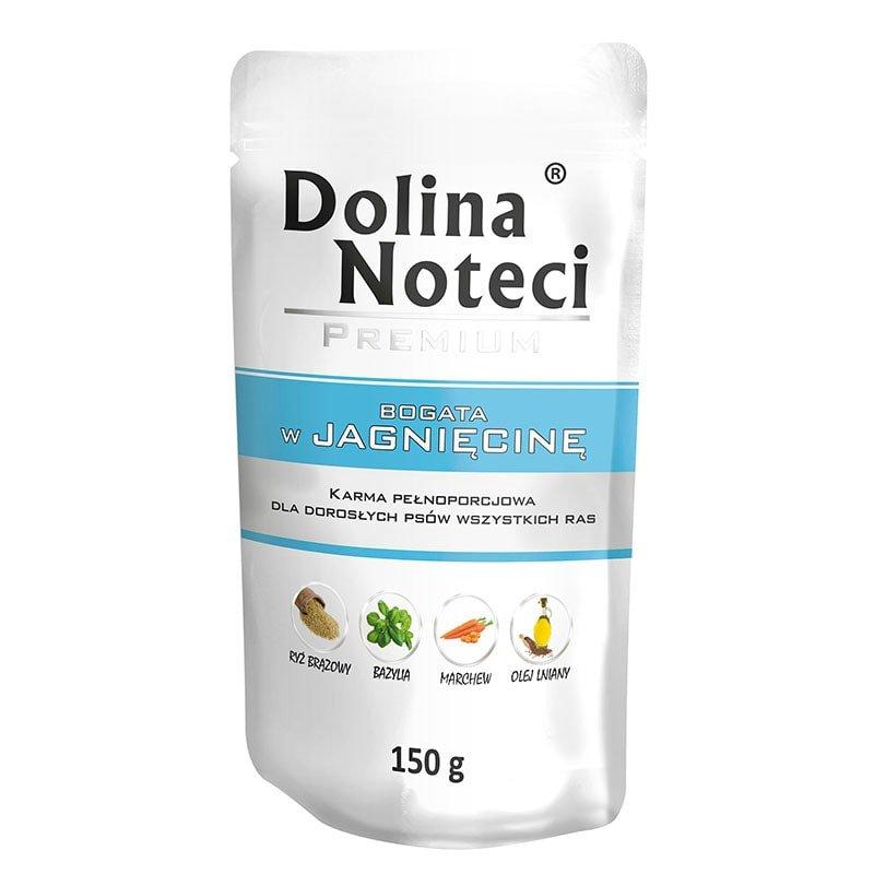 Блок вологого корму для собак усіх порід з ягням у павучах Dolina Noteci Premium 10 шт*150 г