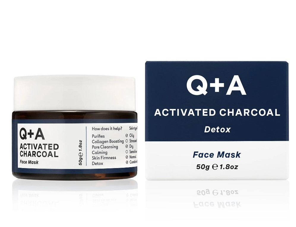 Q+A Activated Charcoal Face Mask - Очищаюча маска-детокс з активованим вугіллям, 50 г, фото 1