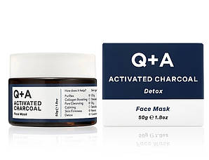 Q+A Activated Charcoal Face Mask - Очищаюча маска-детокс з активованим вугіллям, 50 г