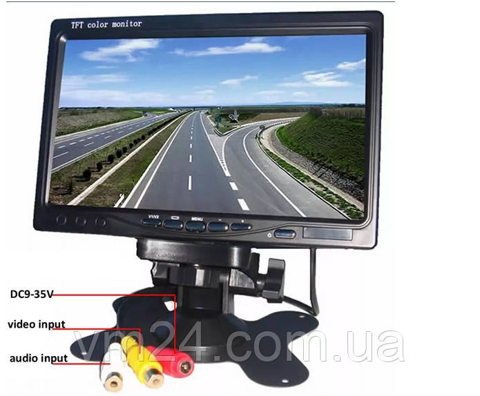 Автомобільний монітор 7 дюймів екран для камери заднього огляду  для камер  видео нагляд