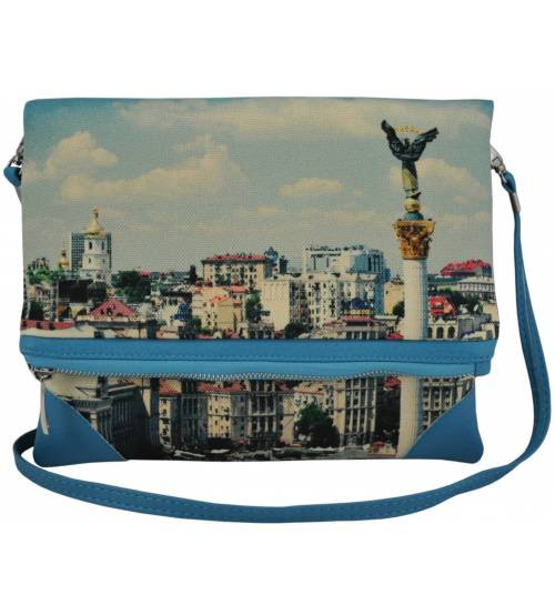 Жіночий клатч Київ блакитний, фото 1