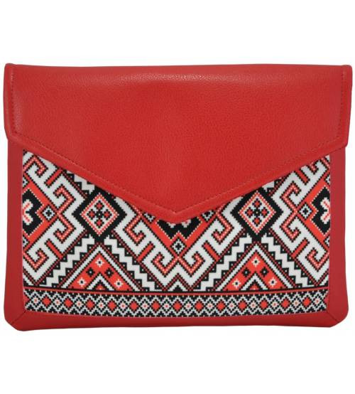 Жіночий клатч конверт вишиванка червона, фото 1