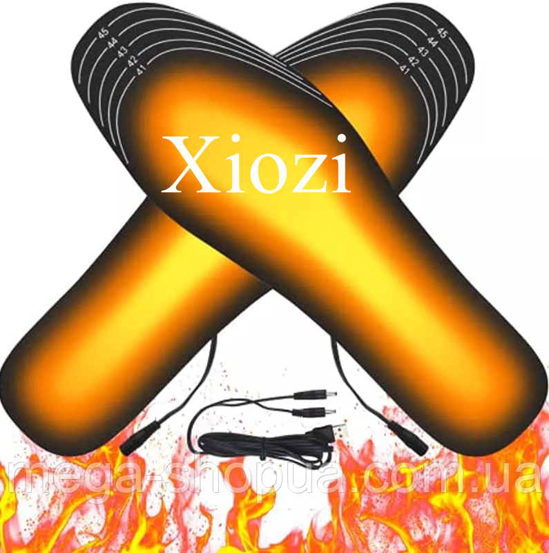 Електро устілки USB з підігрівом для зими, теплі устілки від повербанку Power Bank (35-40) Xiozi F40C