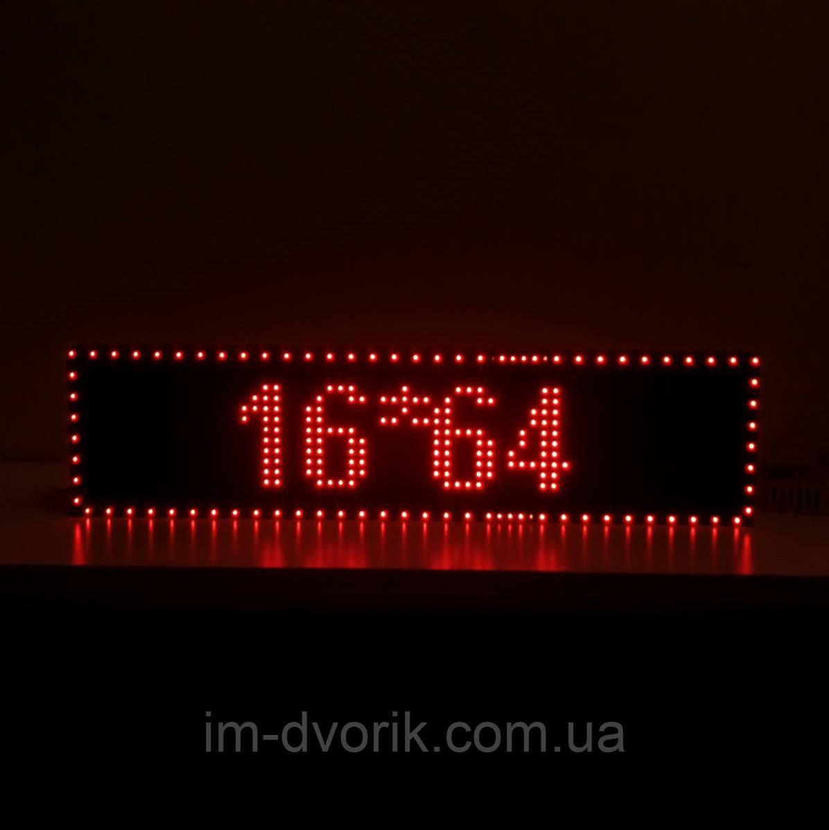 Світлодіодний екран 640x160 мм червоний Р10 IP65 Wi-Fi DIP від Dvorik Led