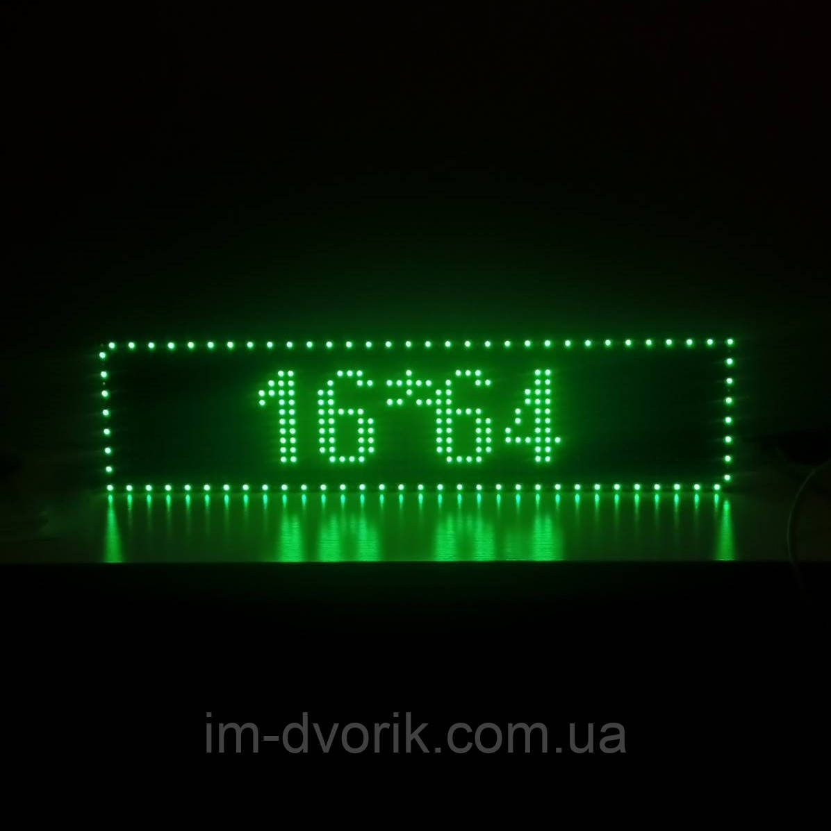 Світлодіодний екран 640x160 мм зелений Р10 IP65 Wi-Fi DIP від Dvorik Led