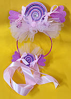 Набір Цукерки для дитини, обруч + браслет 460 грн