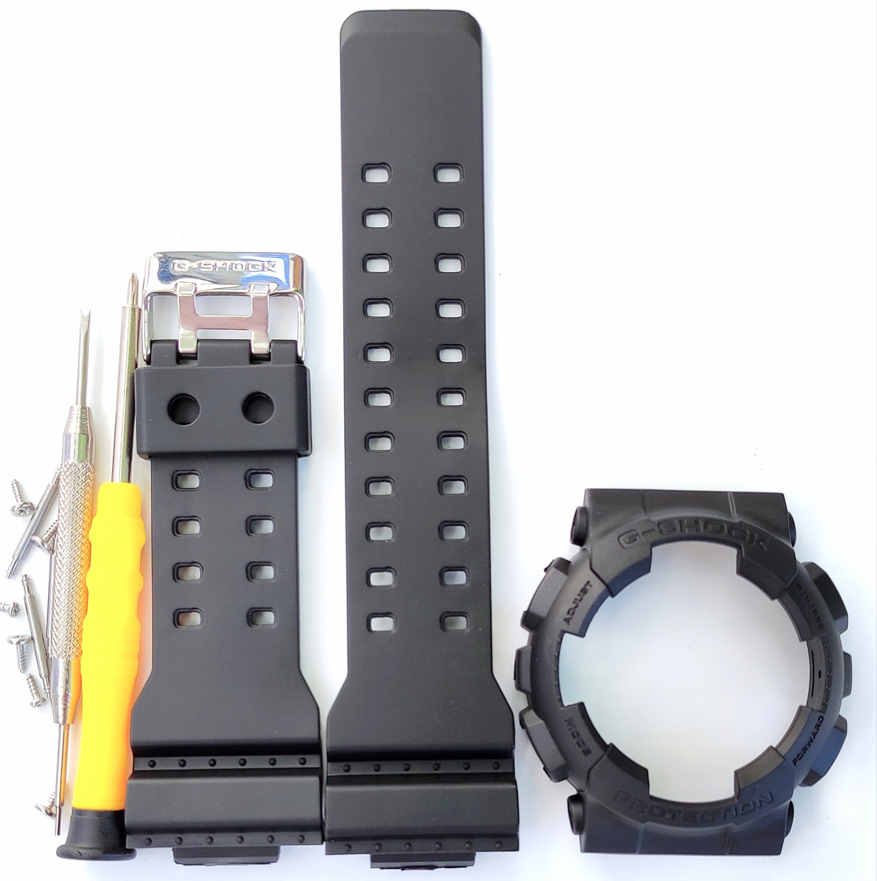 Bracelet Caoutchouc Noir 16mm Pour Montres Casio G-Shock GA-100, GA-110, GA-400, GD-110 - Unisexe