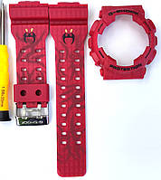 Casio ремінець + безель (рант) для G-SHOCK GA-100 / GA-110 / GA-120 / GD-100 / GD-120 Матовий Червоний. BATMAN