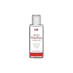 Набір Intt BRAZILIAN PANTY RED: трусики на гумці S-XL із перлинним кільцем + полуничний лубрикант, фото 3