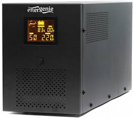 Блок безперебійного живлення EnerGenie EG-UPS-036 (LCD дисплей, USB порт, 3000VA, серія Pro, чорний колір)