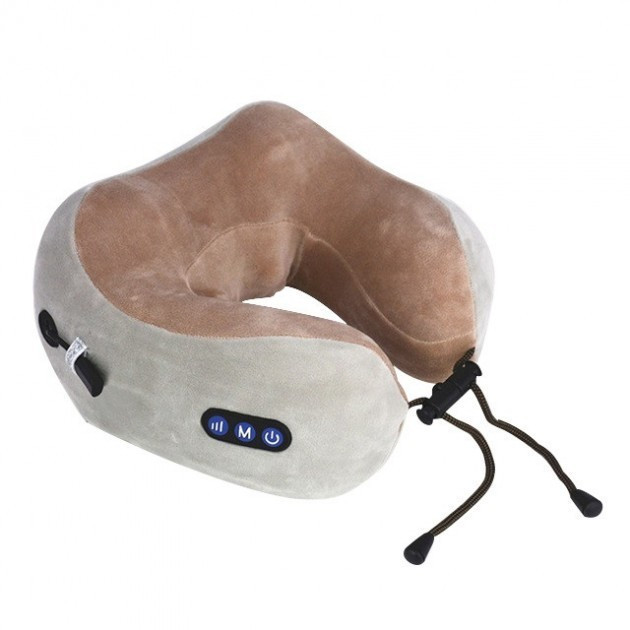 Подушка массажная для шеи U-Shaped Massage Pillow Серо Коричневый (SMT