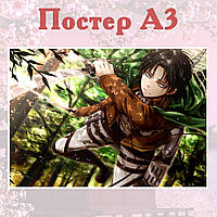 Постер плакат аниме Атака титанов Леви Attack on Titan 42х29 см А3 (poster_0112)