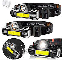 Налобний Ліхтарик Bailong BL-8101 XPE+COB Світлодіодний