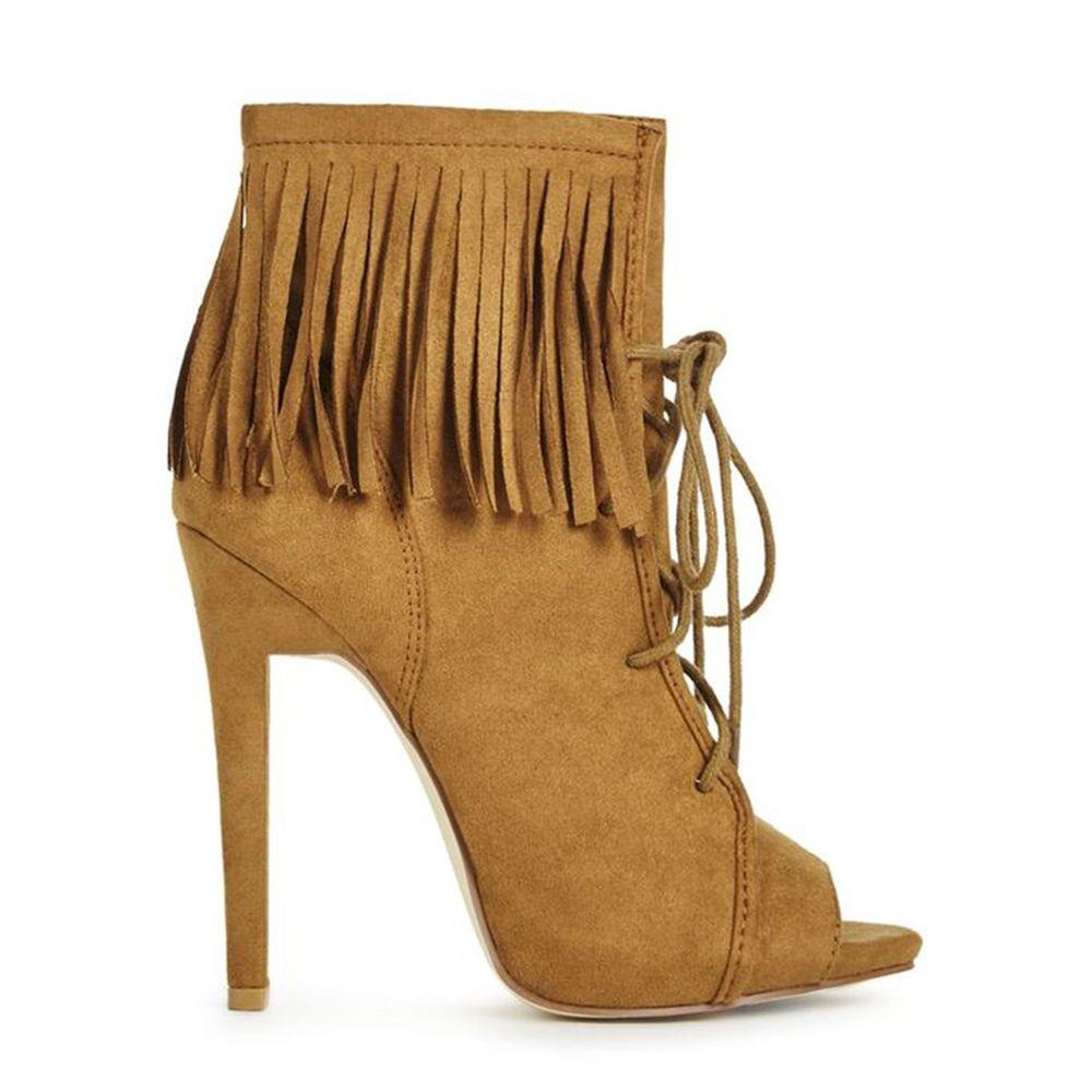 Ботильоны JustFab Womens Elletta Whiskey 38.5 Коричневый (BS1615172WY)