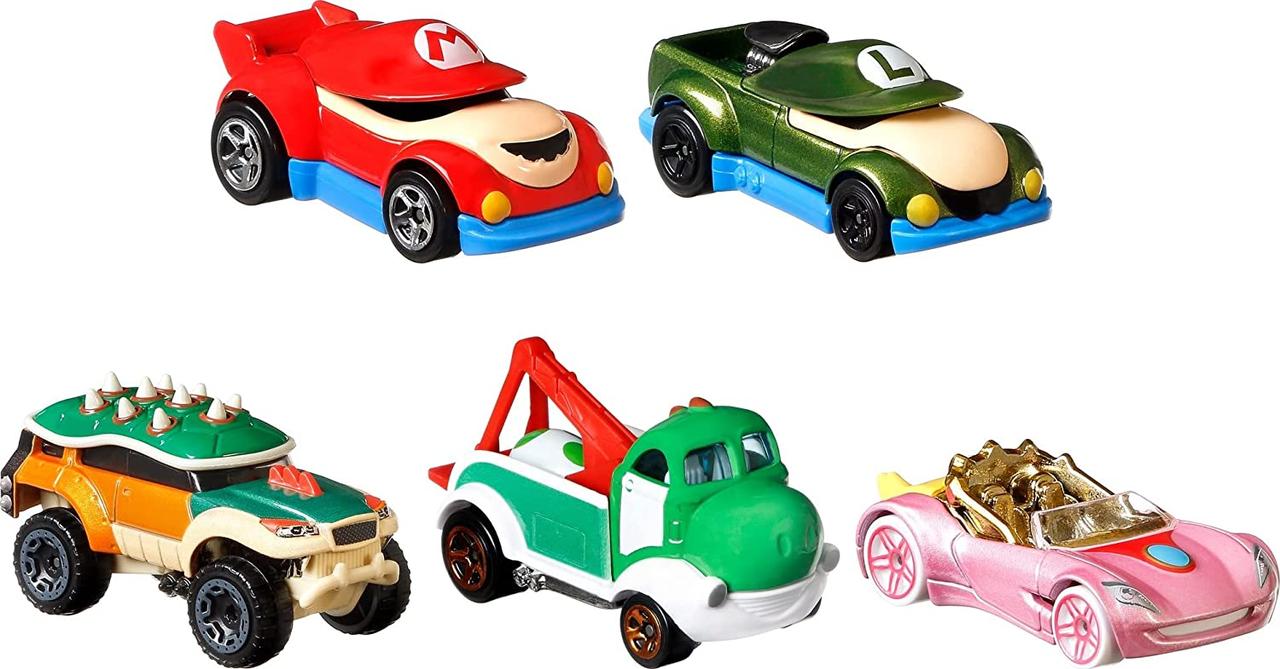 Набір машинок Хот Вілс Супер Маріо Hot Wheels Super Mario Character Car 5-Pack