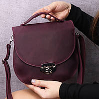 Стильная женская сумочка из натуральной кожи с верхней ручкой/ Кожаная бордовая сумка кроссбоди/ на плечо