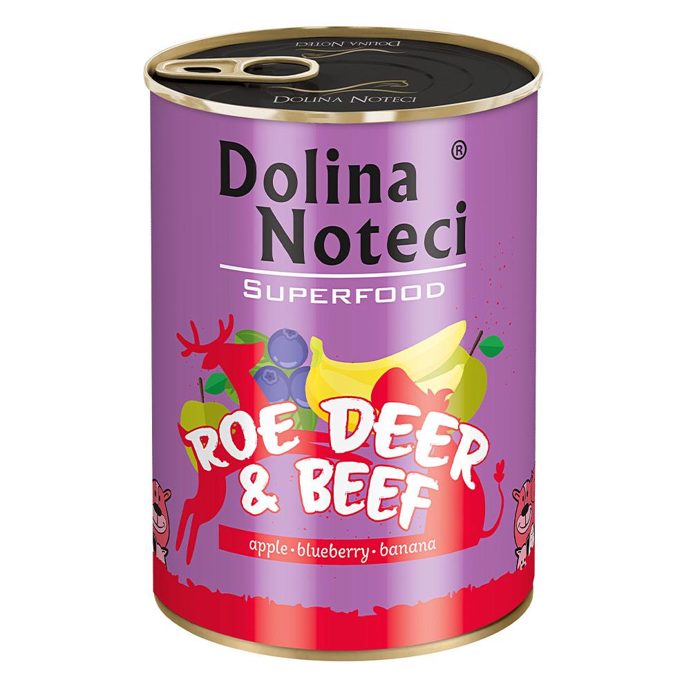 Блок вологого корму для собак усіх порід з козулею та яловичиною Dolina Noteci Superfood 6 шт*400 г