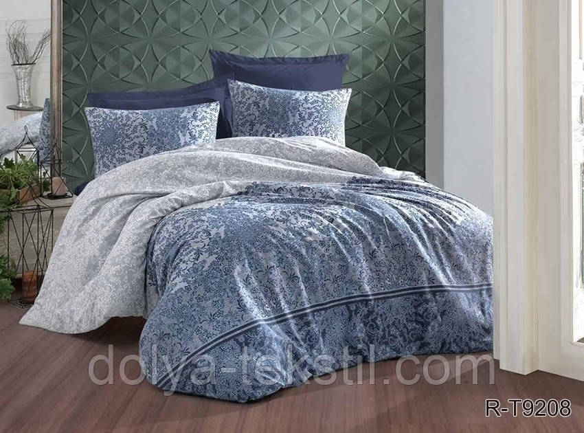 Полуторний комплект постільної білизни з ранфорсу ТМ TAG 1,5-спальн. з компаньоном R-T9208, фото 1