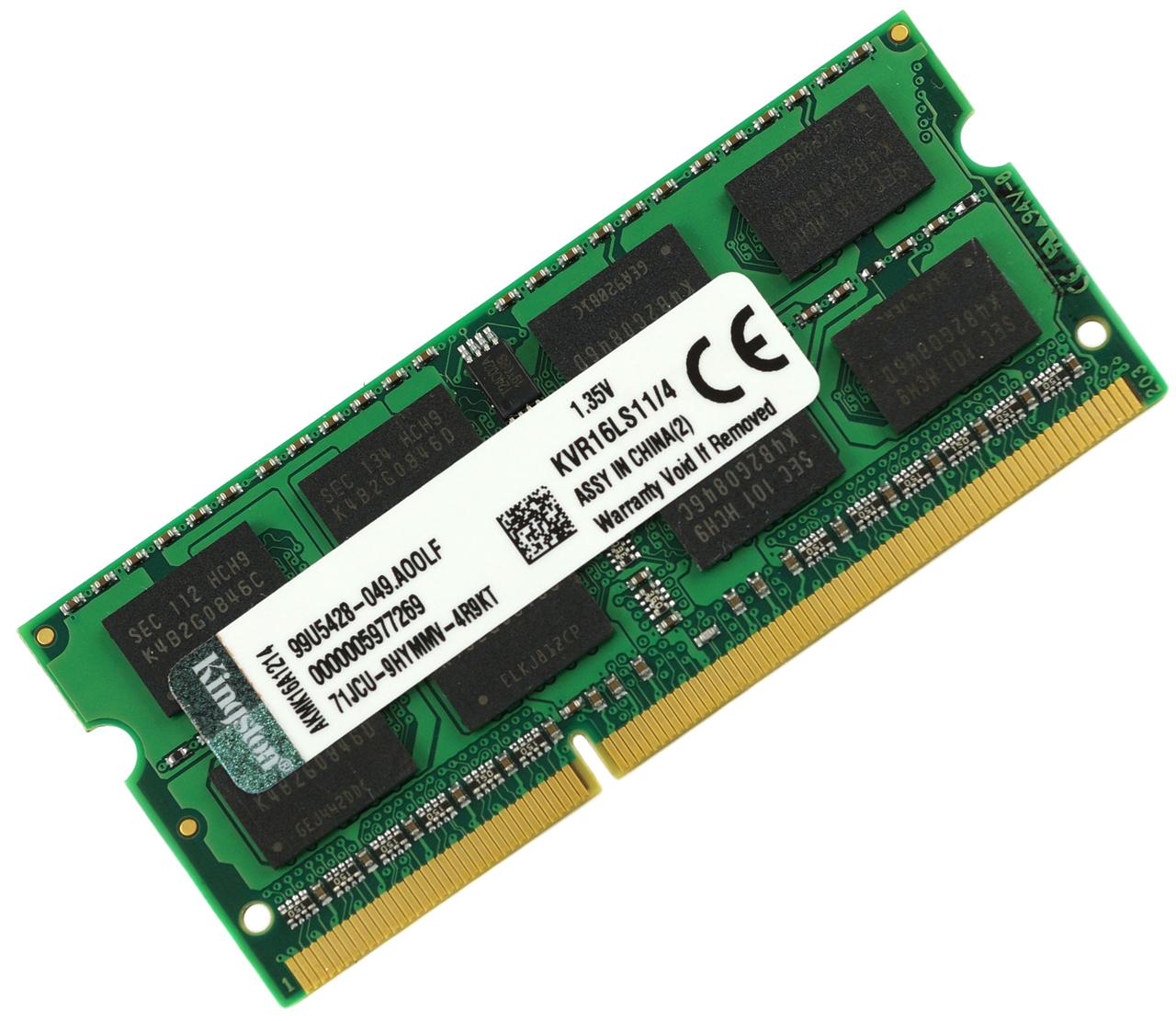 SoDIMM DDR3L 4Gb 1600 1.35v 4096MB PC3L 12800 3 4 KVR16LS11 4