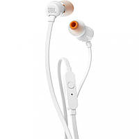 Наушники вакуумные с микрофоном JBL T110 White (JBLT110WHT) 3.5 мм (4 pin) белые новые