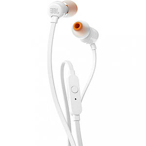 Навушники вакуумні з мікрофоном JBL T110 White (JBLT110WHT) 3.5 мм (4 pin) білі нові нові