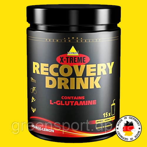 Inkospor Recovery Drink 525 г, післятренувальний комплекс, вуглеводи, білок, L-глутамін, смак апельсин-лимон