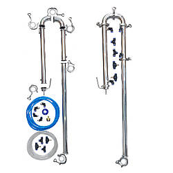 Дистилятор бражная колона з холодильником з нержавіючої сталі 1,5"дюйма з сантехнічним комплектом Samogray