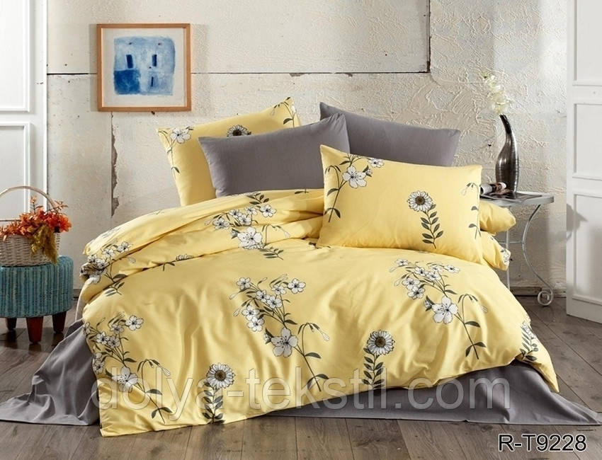 Постільна білизна Євро з турецького ранфорсу ТМ TAG, бавовна з компаньйоном R-T9228, фото 1