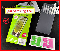 Захисне скло для Samsung Galaxy A04 (A045) в пакованні, захвилене схиблення на самсунг А04 повна проклейка