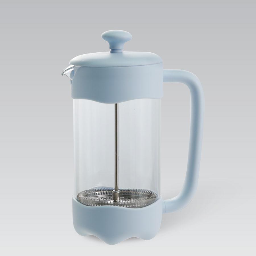 Френч-прес для кави та чаю 600 мл Maestro MR-1669-600 блакитний скляний заварник, фото 1