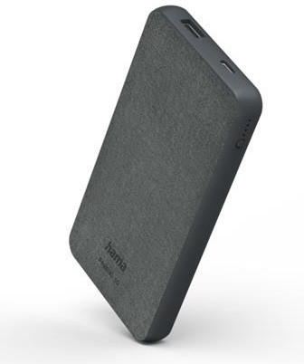 Портативний зарядний пристрій Power Bank Hama Fabric 10 10000 mAh Grey (00201658)